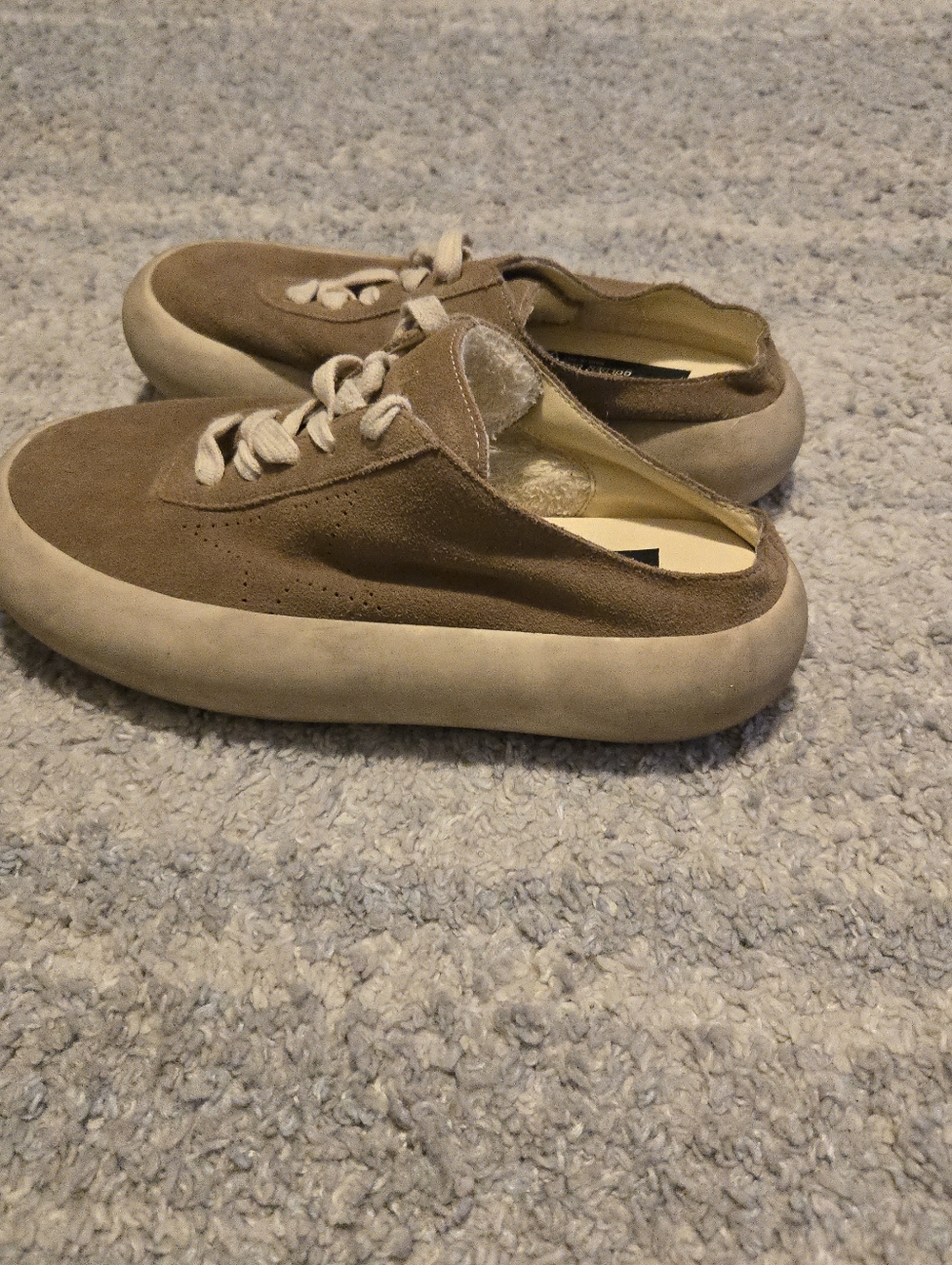 Golden Goose Deluxe Brand Space-Star Sabot Suede Mules Tobacco Brown Size 37 - Picture 5 of 10